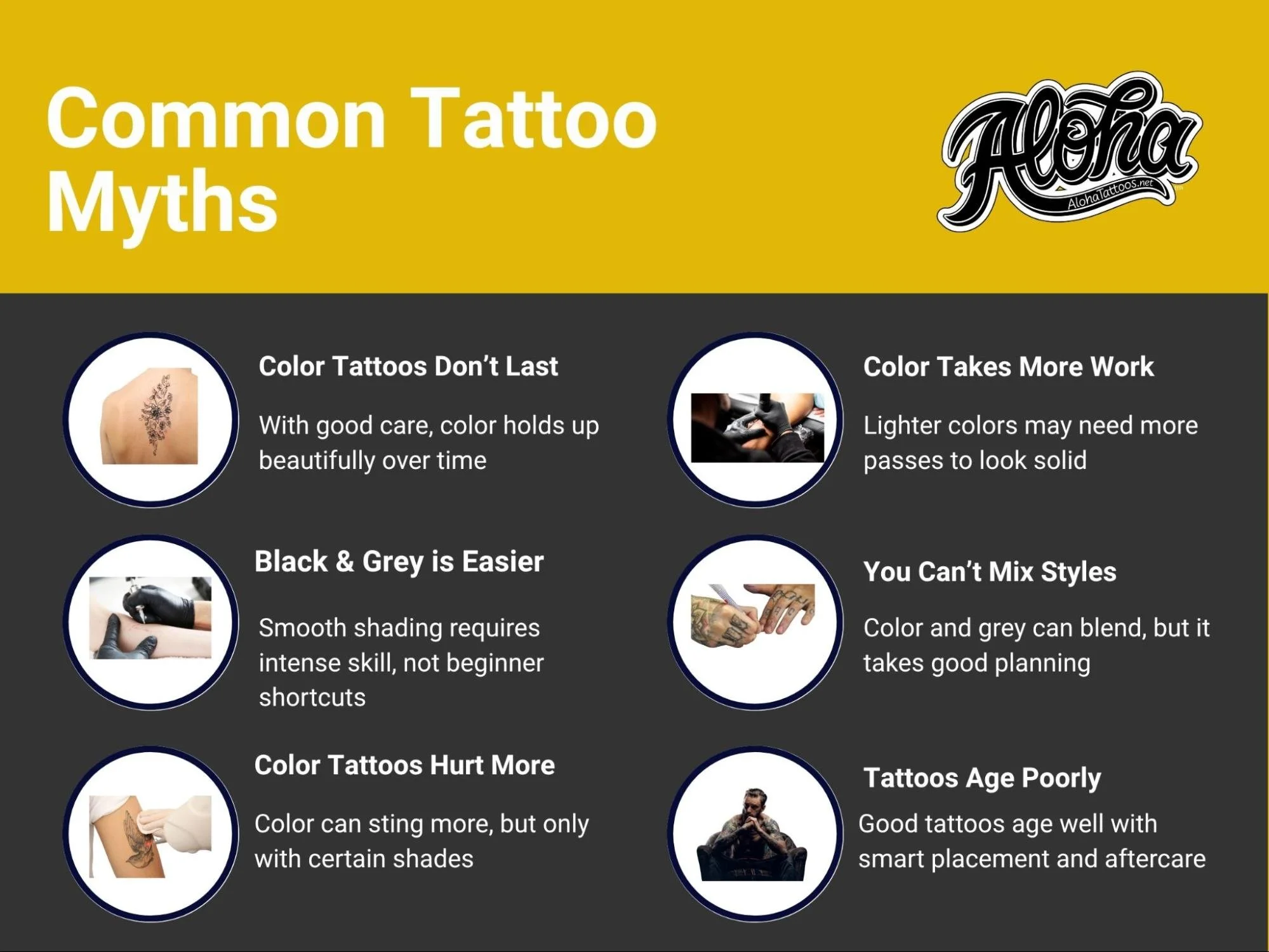 Tatuajes de colores frente a negros y grises: ¿cuál deberías hacerte?