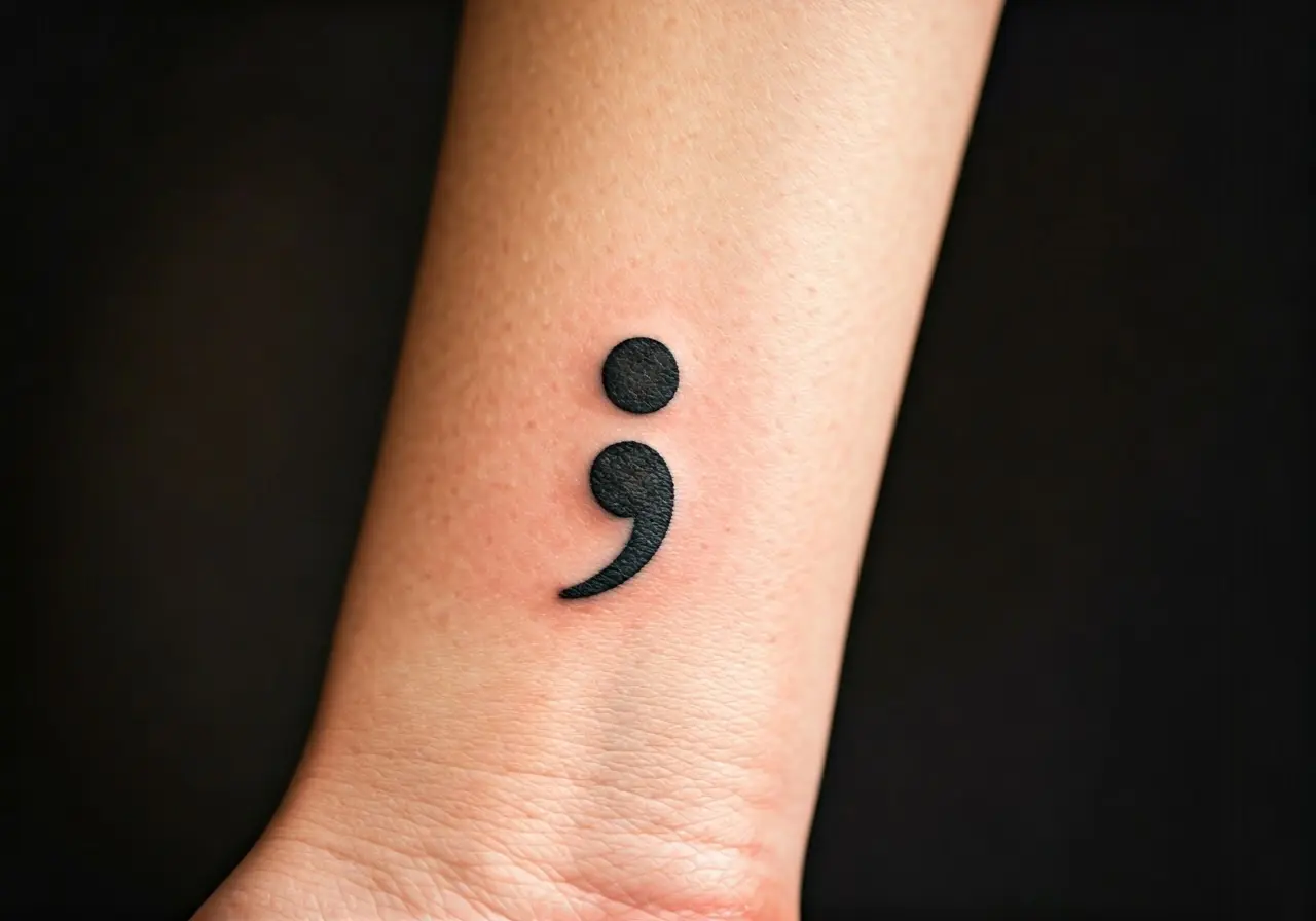 Tatuajes de punto y coma: Un símbolo único de fuerza y resistencia